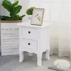 French Bedside Table Nightstand White Set of 2 Dreamo
