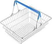 ERINGOGO Dollhouse Shopping Basket Mini Shopping Cart Handles for Boys and Girls Decorative Storage Basket