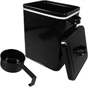 Zerodeko Metal Storage Bucket with Spoon Airtight Canister for Rice Flour and Multi Function Food Storage Kitchen and Versatile Container for Tools and Laundry Powder