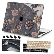 for M1 M2 MacBook Pro 13 inch Case 2022 2020-2016 Release (Model Gold Flowers