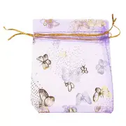 3X(100pcs Butterfly Drawstring Organza Wedding Gift Jewellery Candy Pouch9802
