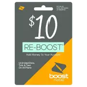 Boost Mobile - Re-Boost $10 Prepaid Phone Card Refilled directly to your mobile