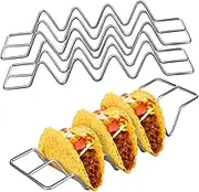 HEALEEP 3 Stainless Steel Taco Holder Stand Taco Serving Tray for Oven Grill Space-Saving Mexican Tortilla Holder