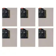 6x Jasart Gallery 8x10" NTRL Linen Painting Canvas Stretched Board Panel 400GSM