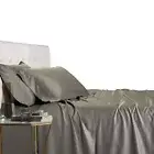 Royal Tradition Viscose from Bamboo Bed Sheets, King, Solid Grey, Super Soft ...