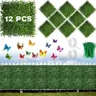 12 Pieces Artificial Grass Wall Panels10X10 Boxwood Topiary Hedge Grass Backdrop