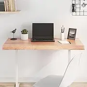 Table Top Light Brown 100x60x26cm Treated Solid Wood Live Edge Dining Furniture