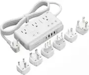 220V to 110V Voltage Converter with 4 USB Ports (1 USB C) Outlet Power Adapter