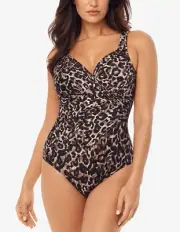 MIRACLESUIT Belle Gattino Revele Underwire One Piece Swimsuit sz 8 Swimwear
