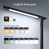 Taotronics/Sympa Black TT-DL13 LED Desk Lamp, Eye-Caring Table Lamps, Dimmable Office Lamp with USB Charging Port, Touch Control, 5 Color Modes, 12W