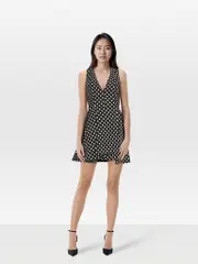 Polkadot V-Neck Sleeveless Dress