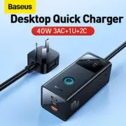Baseus GaN 40W Desktop Charger Quick Charge PD Type C USB Power Strip AU Plug