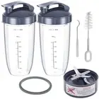 Nutribullet Blender Cups, 32oz Cups with Flip-Top To-Go-Lid & Extractor Blade...