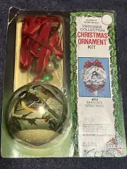 Vintage Seasons Greeting RIBBON Christmas Ornament Kit Ball Sequin RARE