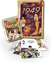 Flickback 1949 Trivia Playing Cards & California Trivia Combo: Birthday