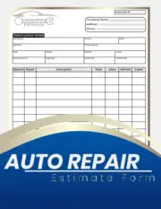 Auto Repair Estimate Form Book: Easy Form for Body Shop , + 70 Forms ( One Page