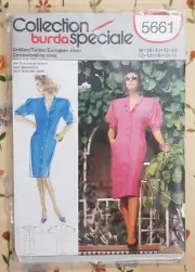 Burda 5661 Sewing Pattern Dress , Size 10 12 14 16 18, Uncut.