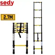 2.7M Telescopic Ladder Aluminium Extension Extendable Steps Adjustablem Nonslip
