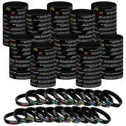 100 Pcs Bible Verse Bracelets Christian Scripture Bracelets Bulk Rubber Relig...