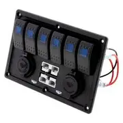 Hulk 4x4 6 Way Switch Panel With 50A Plugs Acc Power Socket & Usb - HU7065B