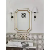 在飛比找ETMall東森購物網優惠-歐式化妝鏡輕奢智能浴室鏡酒店裝飾壁掛復古衛生間鏡子化妝鏡燈款