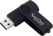 8GB USB 2.0 Flash Drive Swivel Thumb Drive W/ LED Indicator - Black, 1 Pack