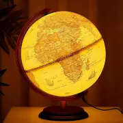 13'' Illuminated World Globe with Stand Rewritable Light up Globe for Kid World