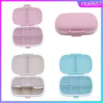 DOUBLE LAYER 8 GRIDS WHEAT PILL BOX TRAVEL MEDICINE HEALTH C