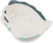 Gatuida Dinosaur Theme Sauce Plate Small Ceramic Bowls for Snack Mini Dinosaur Condiment Bowl