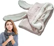 Oversized Blanket with Rabbit Ears - Soft Plush Throw, Cosy Fleece Blanket | Large Blanket with Rabbit Ears for Children, Cute Cuddly Blanket for and Babies, Ideal as Decoration for