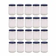 20x 150ml Flint Glass Jars + Twist Finish - Lids Round Food Storage Small Spices