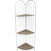 Archie Wood Metal 123.5cm Corner Display Stand Rack Living Room Organiser White