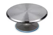 Revolving Cake Decorating Stand, 615 12 Round, Aluminum Base, White