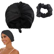 Adjustable Double Layer Satin Sleeping Cap Hair Bonnet with Hair Band Sleeping Silk Sleep Cap Hair Sleep Cap