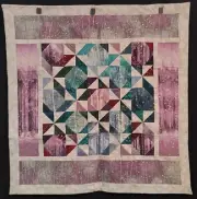 HANDMADE QUILT LAVENDER WINTER SOLACE BARE TREES 35x35 SNOWFLAKES COBALT NIGHT