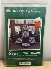 Quick Piecing Patterns Lap Quilt And Pillow Pattern GEESE IN THE FLOWERS