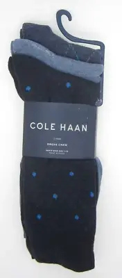 Cole Haan Men's Socks 3 Pairs Bundle Shoes 7 -12 in Blue Polka Dot & Argyle