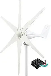 HENGJINGTR 1500W Noiseless Wind Turbine Generator Set,12V 24V 48V Horizontal Wind Turbine Generator with Mppt Controller Suitable for Wind Power Systems