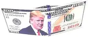[Generic] Men's Novelty Trump Wallet - Blue Fabric & Plastic, Bi-Fold, Adult Trump Supporters, Trump Design, Multicolor, Novelty