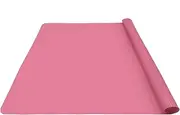 20 x 24inch Reusable Silicone Table Mat Child Kids Dinner Placemat Desk Countertop Waterproof Protector Heat Insulation Kitchen Pastry Rolling Dough Pad Tool (Pink)