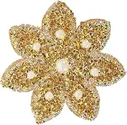 VILLFUL Crystal Rhinestone Flower Iron Patch DIY Applique for Clothing Shoes and Accessories for Bridal Wedding and Craft Projects Elegant Floral Decoration
