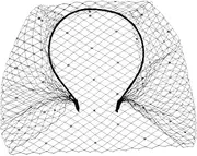 [FOMIYES] Fascinator Mesh Veil Headband for Women Elegant Bridal Wedding Birdcage Accessory for Tea Parties and Special Events Lightweight and Comfortable Design Unique Style with Fine Black