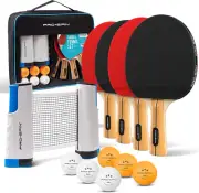 All-n-One Ping Pong Set-Retractable Ping Pong Net- Any Table 72",Paddles & Balls