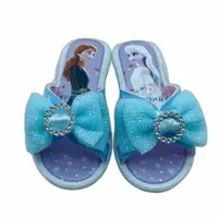 在飛比找樂天市場購物網優惠-台灣製冰雪奇緣蝴蝶結拖鞋-藍色 - 女童鞋 兒童拖鞋 低跟鞋