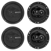 (4) Memphis Audio PRX603 6.5" 100w 3-Way Car Speakers w/PEI Dome Pivot Tweeters