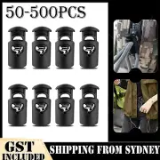 UP 500PCS Plastic Cord Lock Double Hole End Spring Stop Toggle Stopper Lanyard