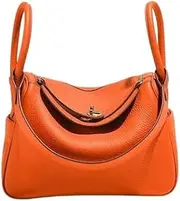 [Roymi] Genuine Leather Women's Bag, Top Layer Cowhide Bag, Small Bag, Versatile Handbag, Shoulder Bag, Orange, Large