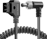 Alvin's Cables Atomos Monitor Coiled Power Cable Right Angle Locking DC 5.5 2.1 for Video Devices PIX-E7 PIX-E5 Touchscreen Display Hollyland Mars 400s
