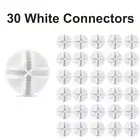 30 White Connectors Clips DIY Cube Storage Cupboard Cabinet Wardrobe Shoe Rack