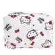小禮堂 Hello Kitty 菱格紋鋪棉化妝包 (白滿版款)